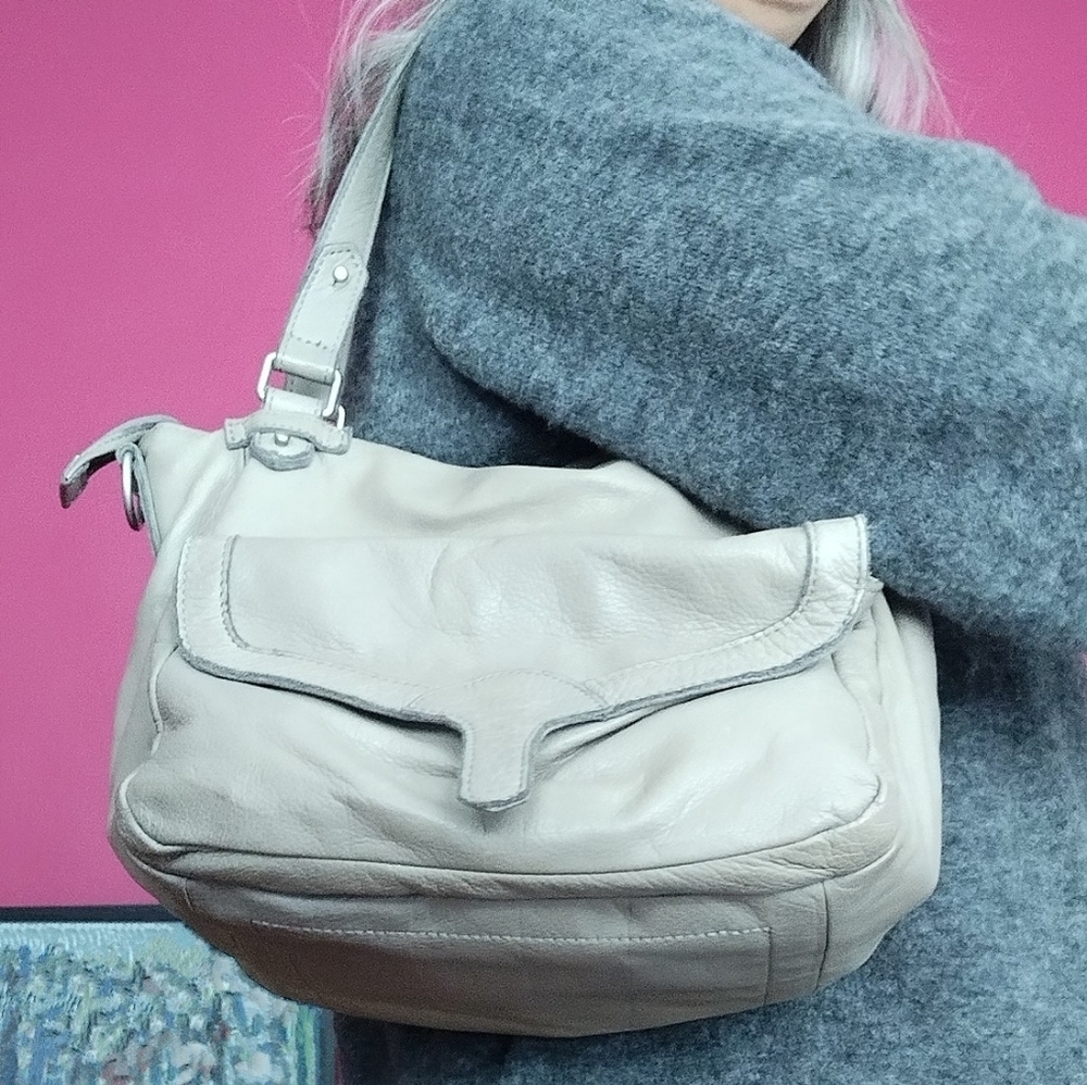 Liebeskind Berlin Leather handbag, Grey/stone color. GUC.